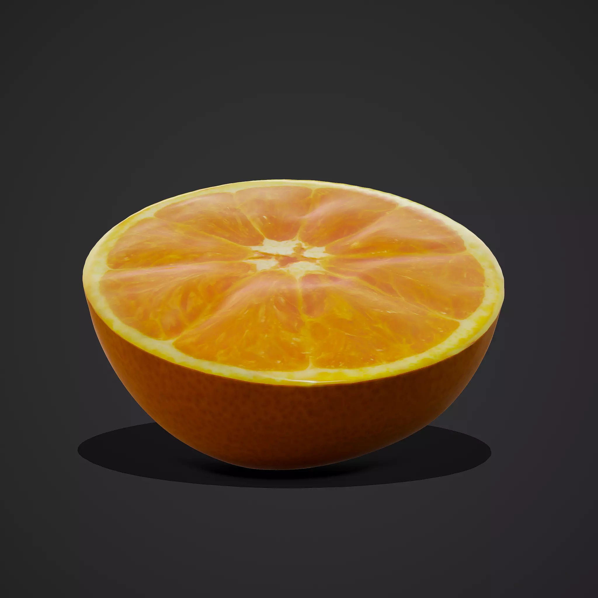 Half Orange Low-poly 3D model_0