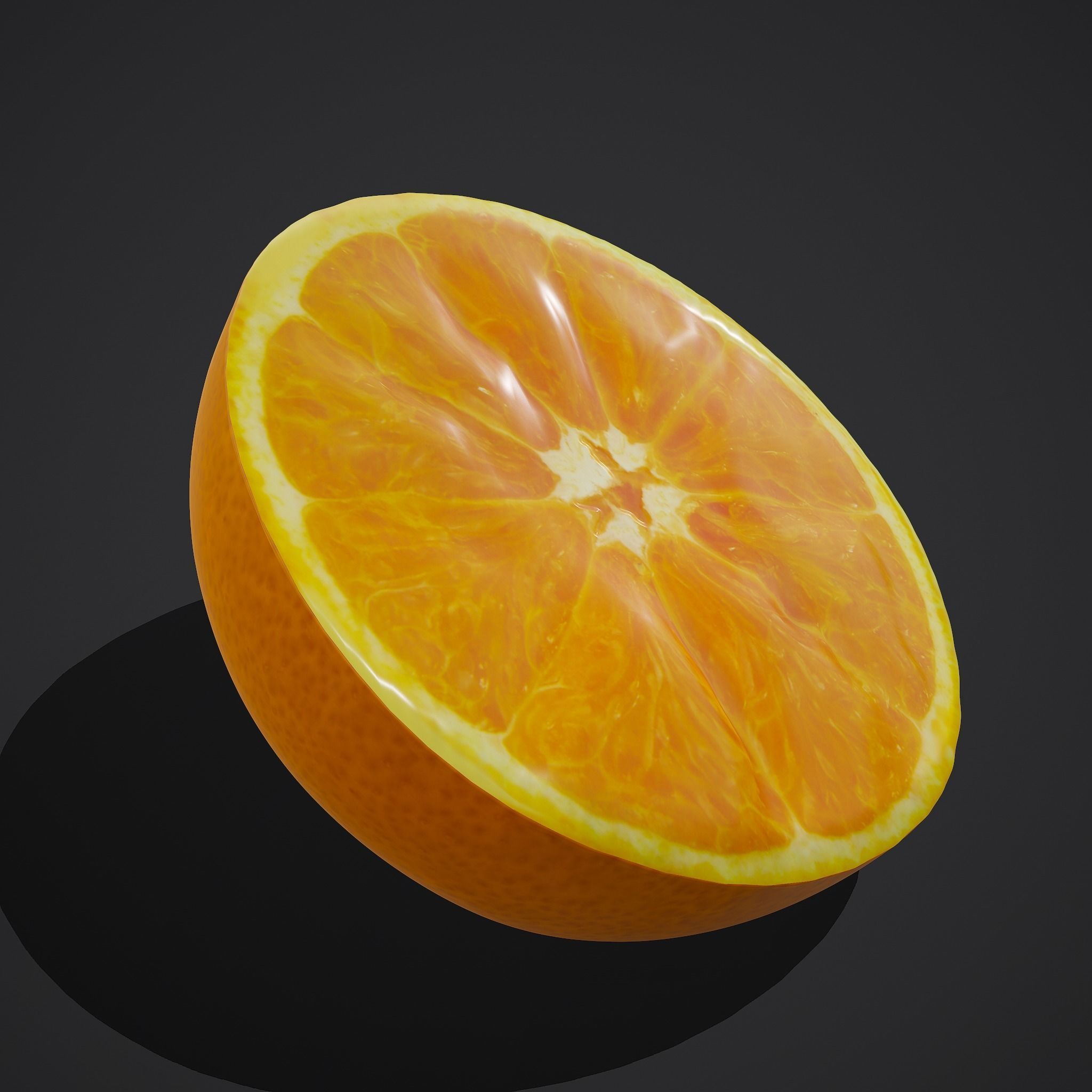 Half Orange Low-poly 3D model_7