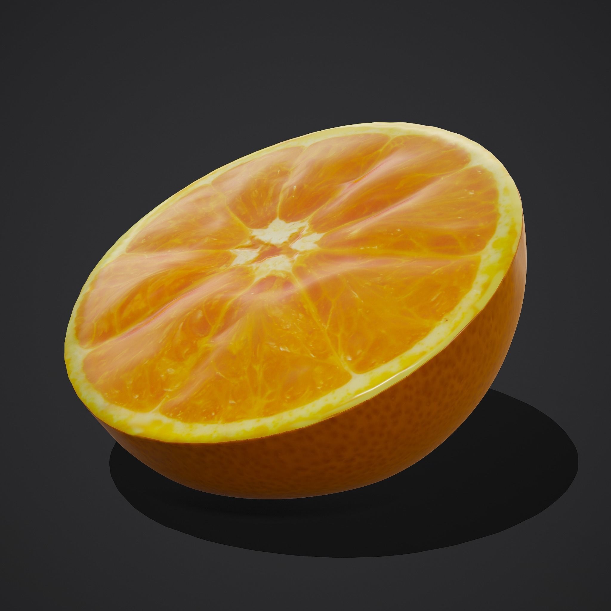 Half Orange Low-poly 3D model_2