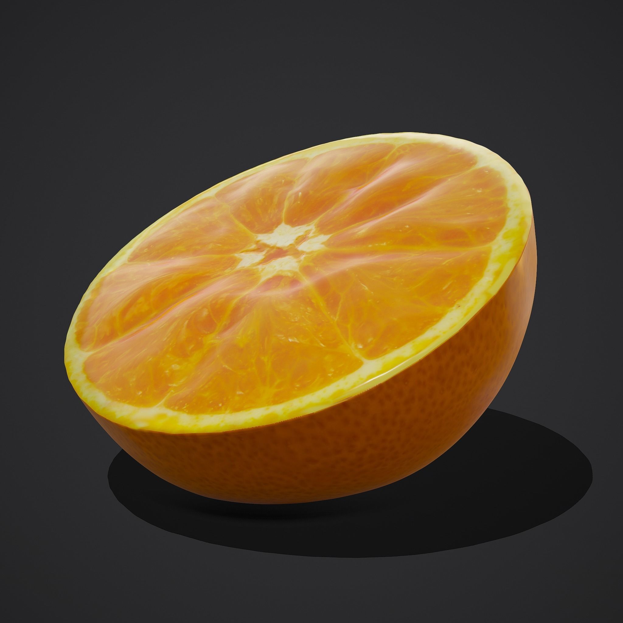 Half Orange Low-poly 3D model_10