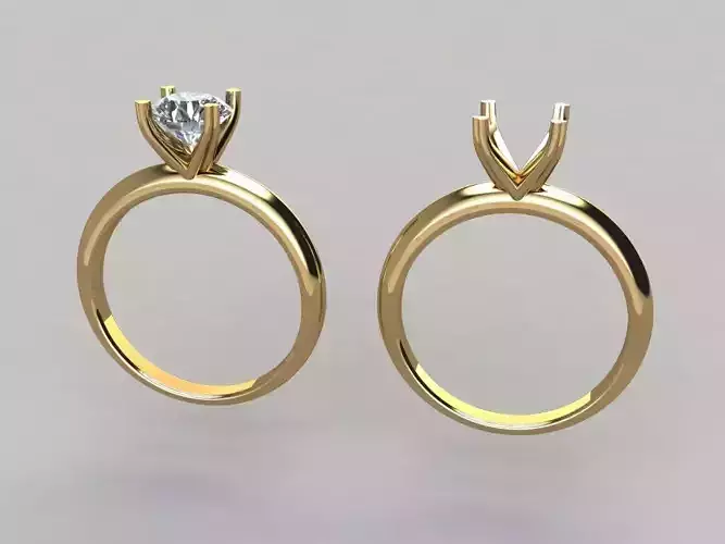 4 Prong Heart Shape Diamond Solitaire Engagement Ring