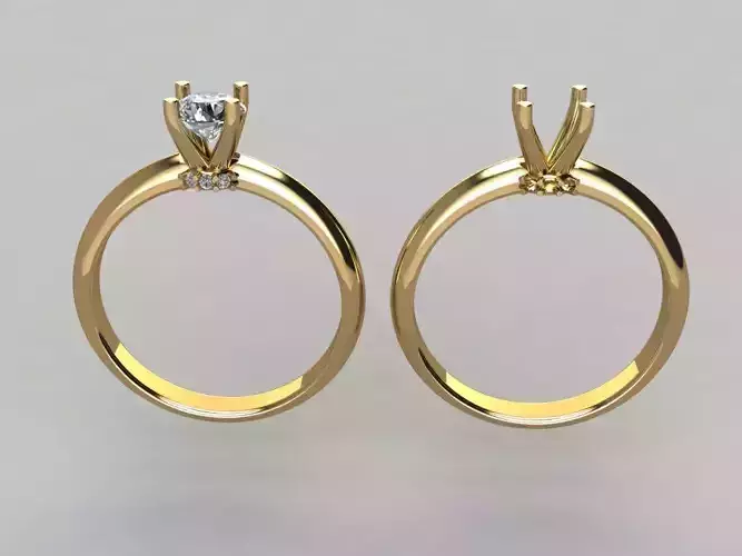 4 Prong Solitaire Diamond Gallery Dainty Engagement Ring