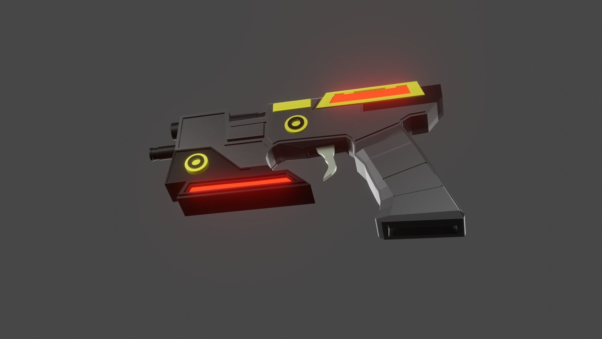 Gun scifi game Low-poly 3D model_5