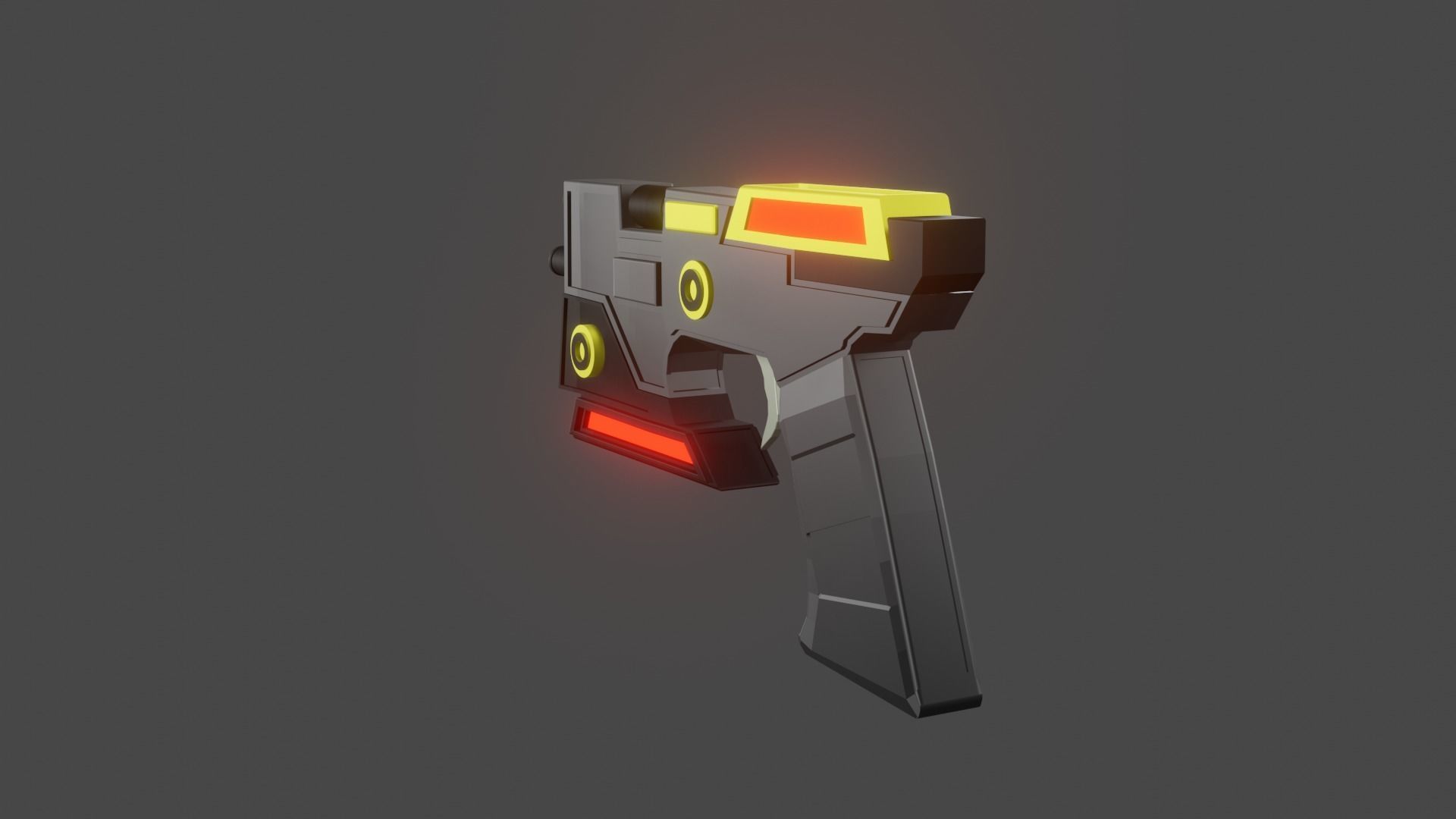 Gun scifi game Low-poly 3D model_4