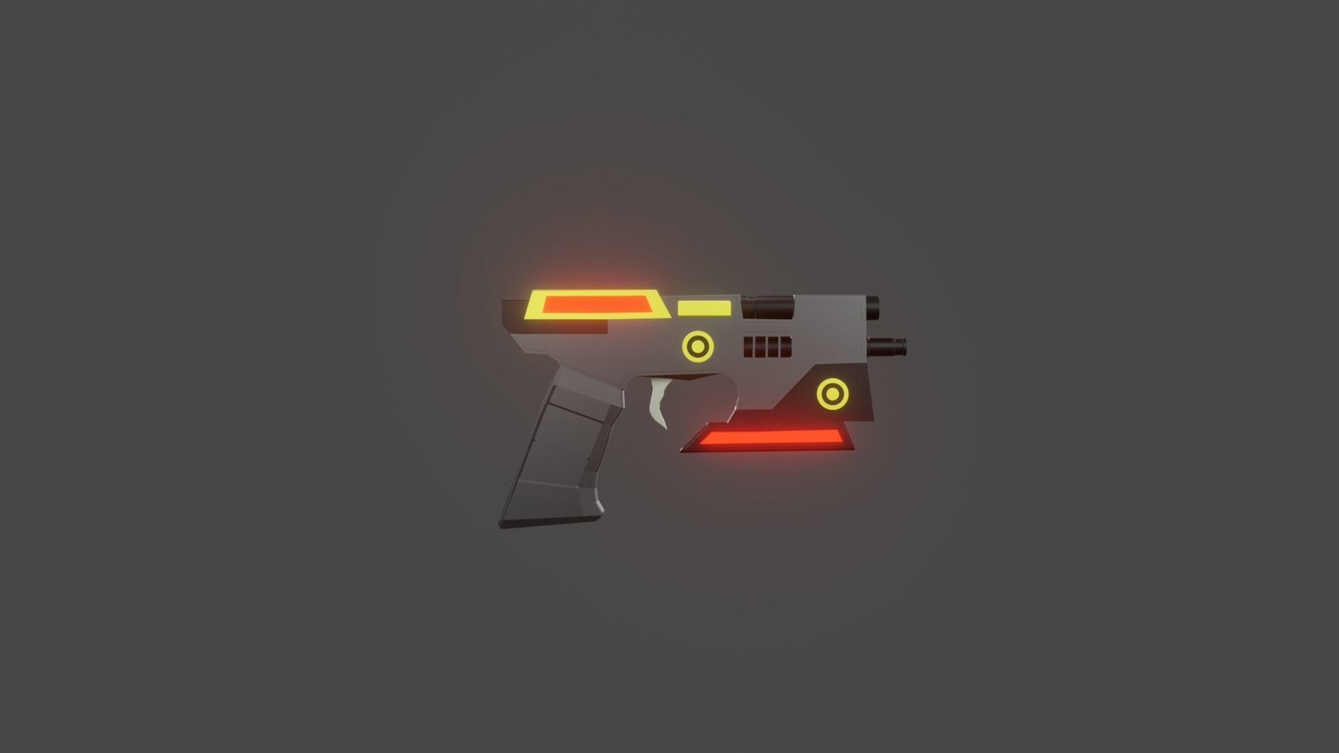 Gun scifi game Low-poly 3D model_9