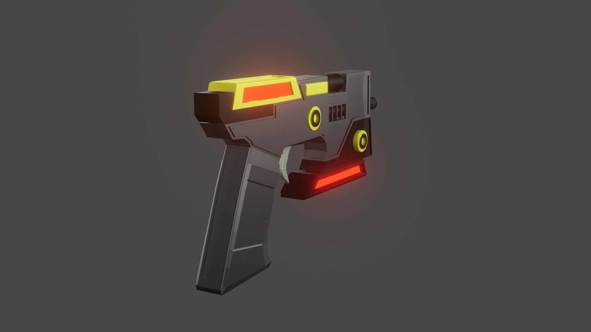 Gun scifi game Low-poly 3D model_2