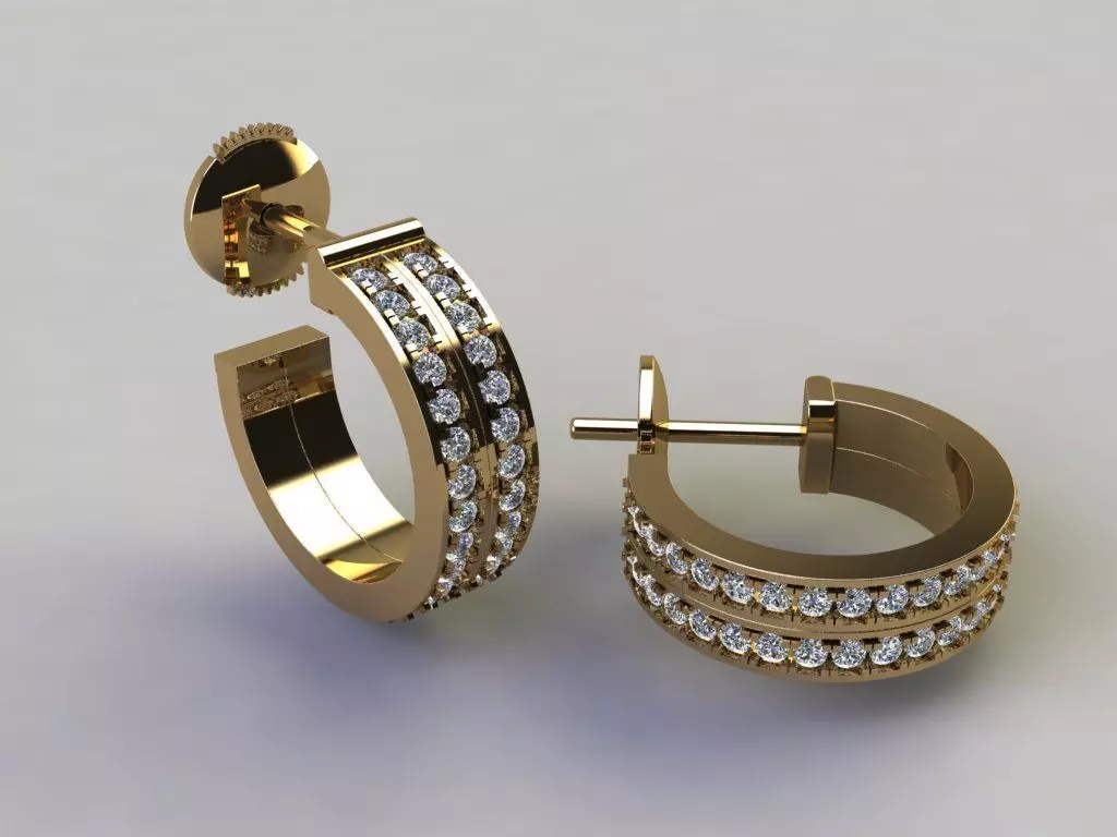 Double Infinity Diamond Hoop Fashion Earring 3D print model_0