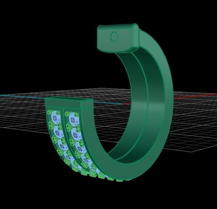 Double Infinity Diamond Hoop Fashion Earring 3D print model_8