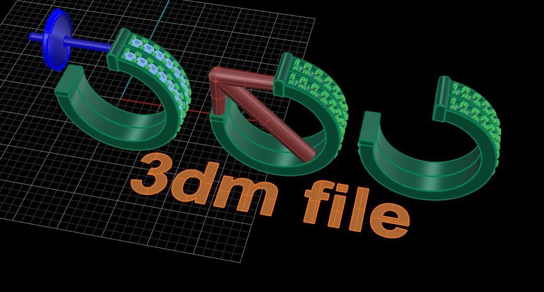 Double Infinity Diamond Hoop Fashion Earring 3D print model_6