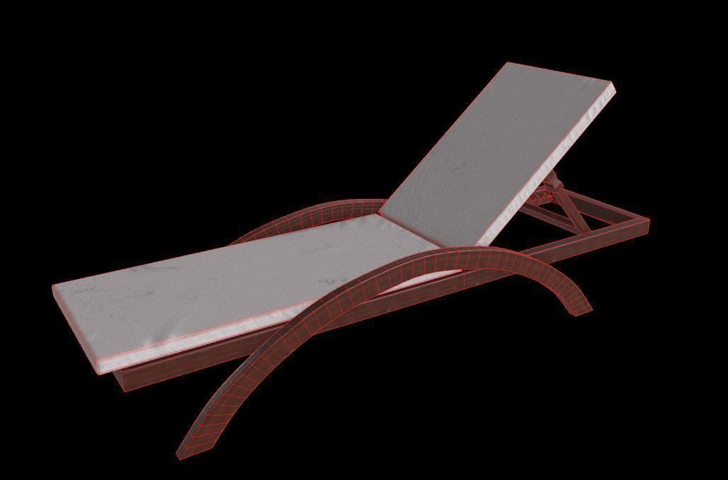 Pool Bench Free low-poly 3D model_6