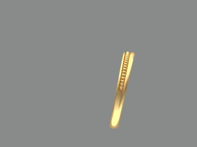  Gold Wide Band Round Diamond Engagement Ring 3D print model_6