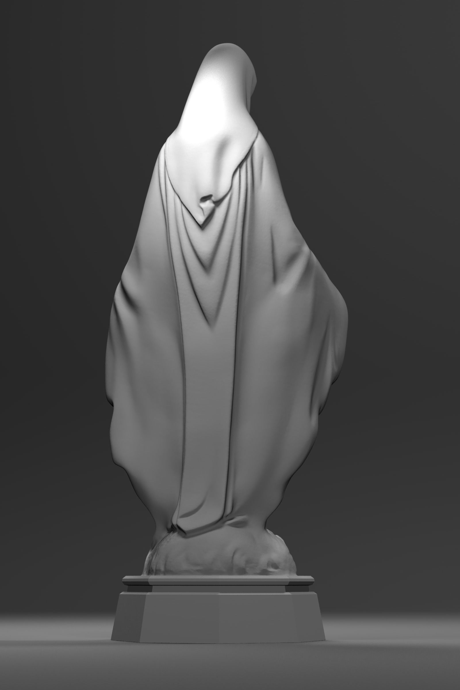 Virgin Mary statue 3D model_3