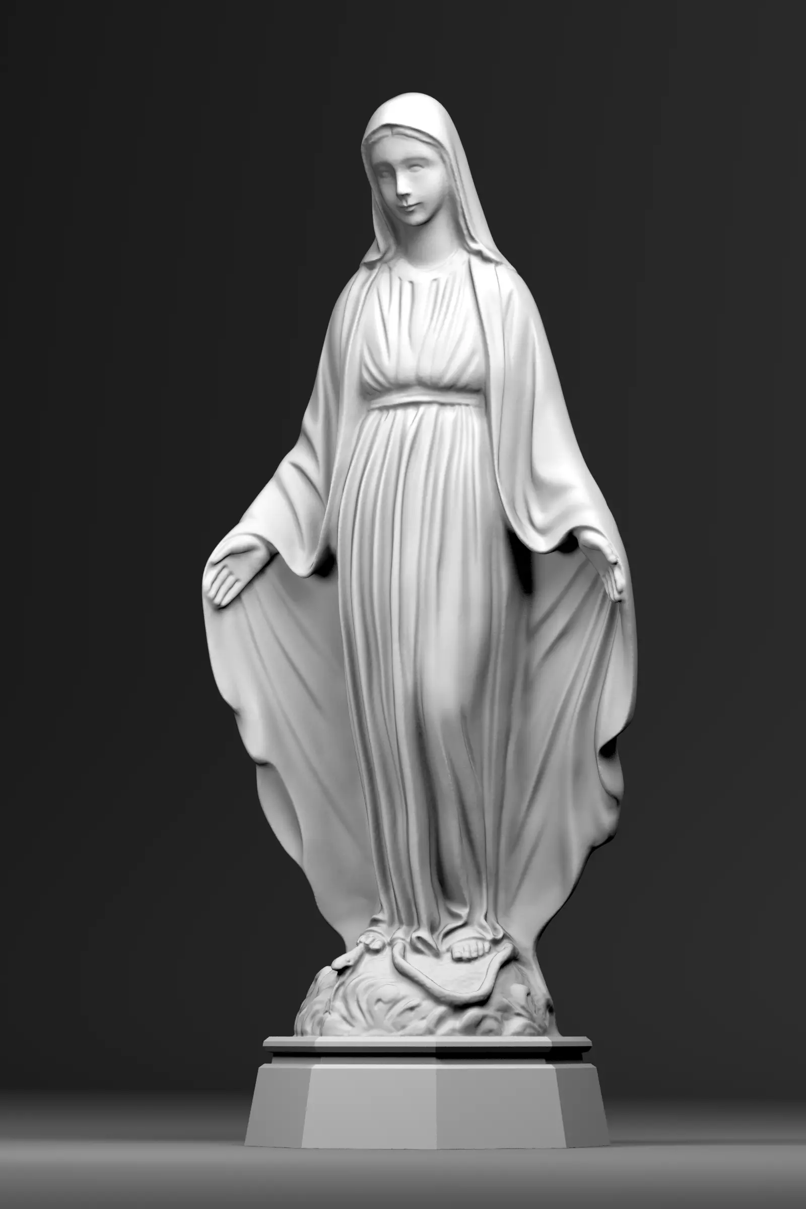 Virgin Mary statue 3D model_0