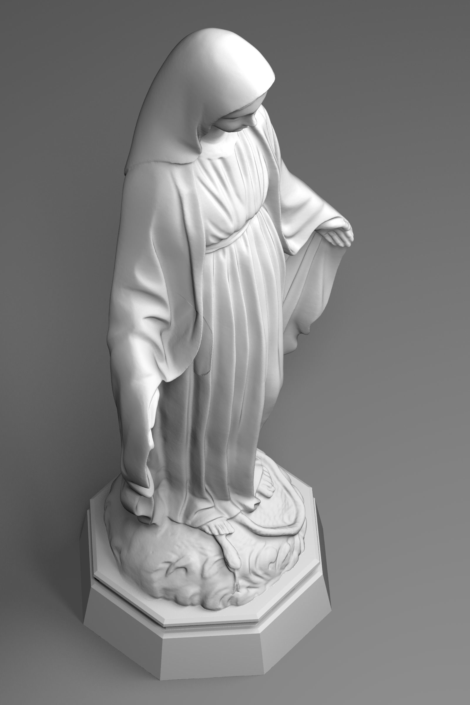 Virgin Mary statue 3D model_4