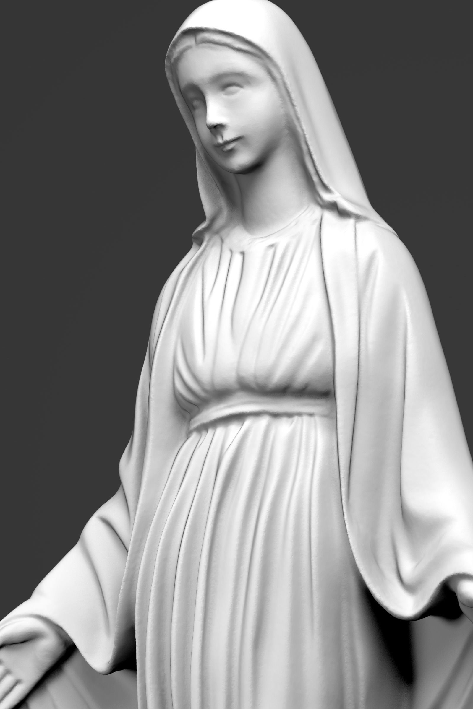 Virgin Mary statue 3D model_5