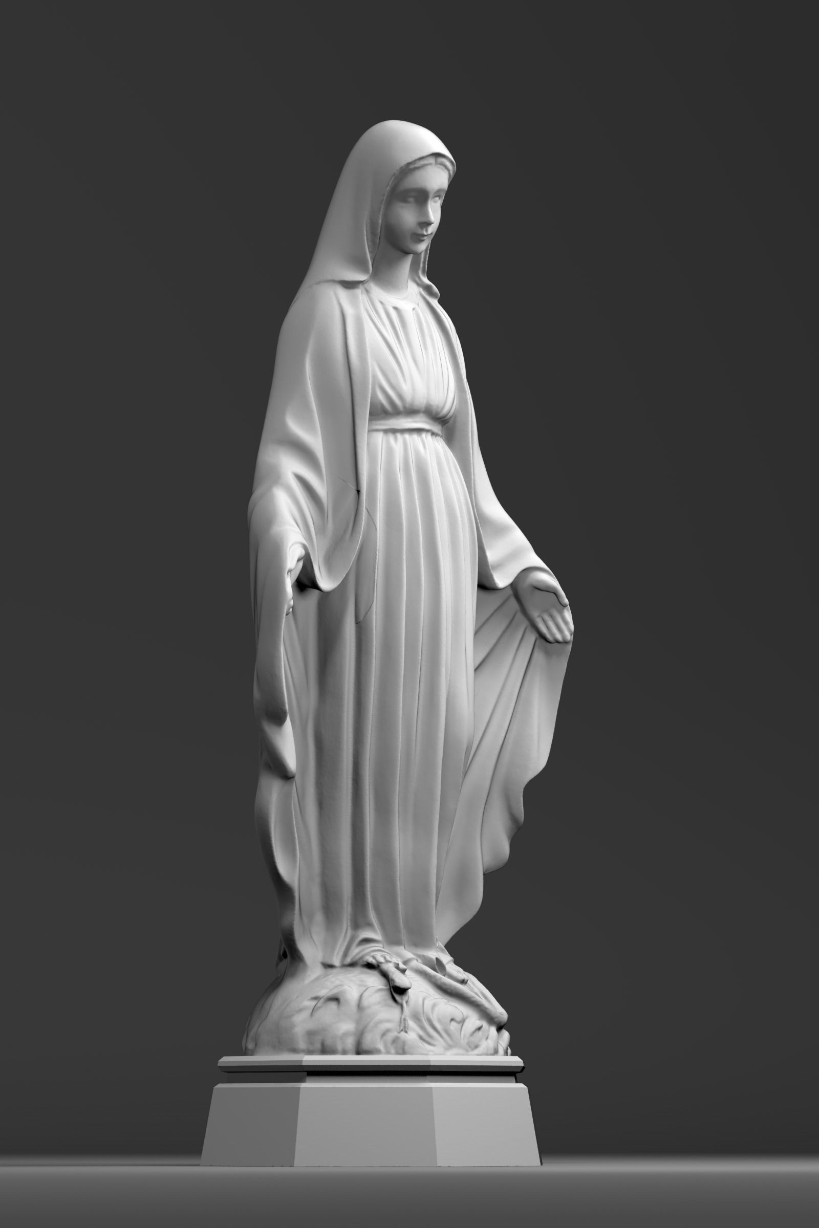 Virgin Mary statue 3D model_1