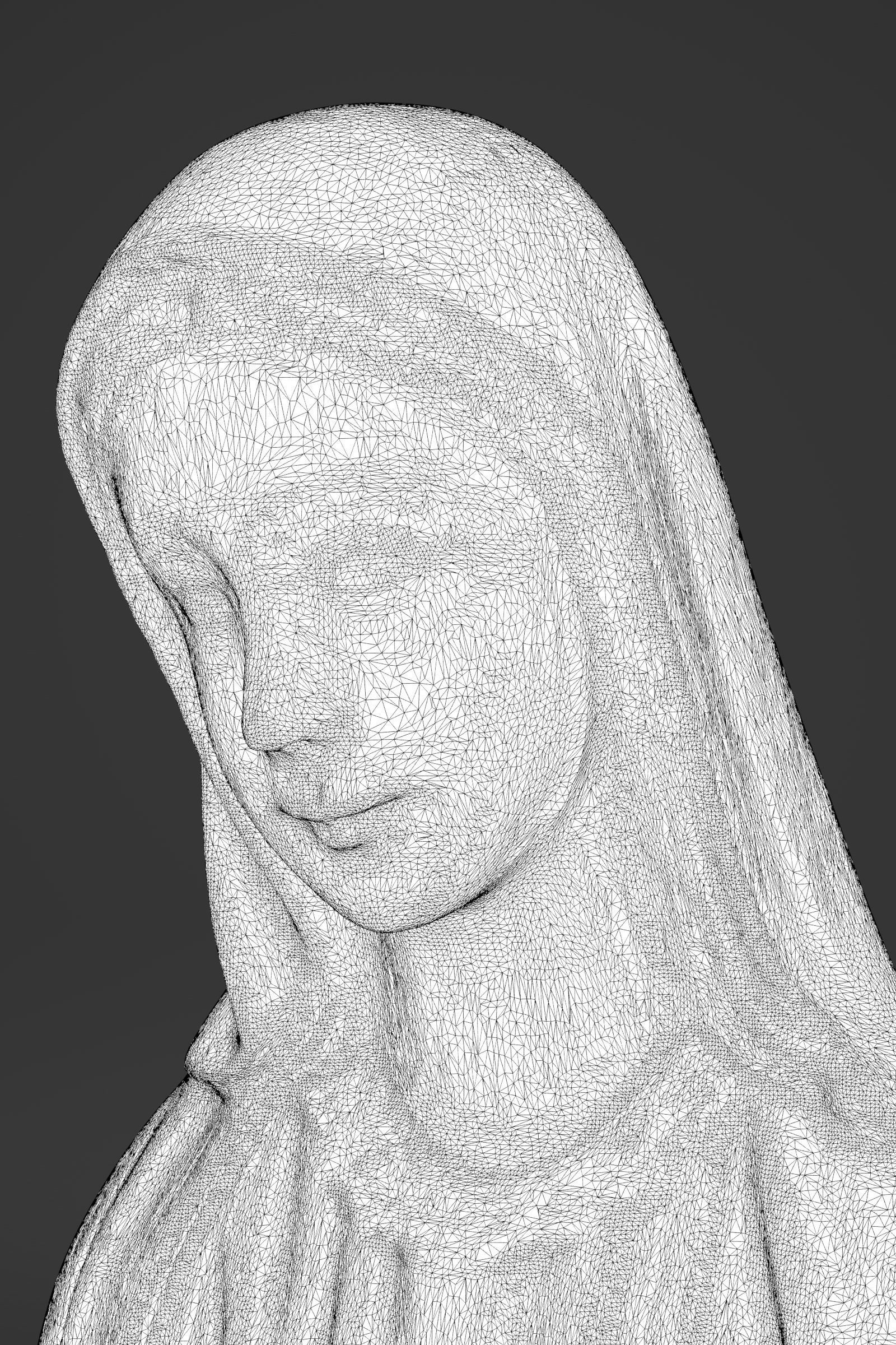 Virgin Mary statue 3D model_7