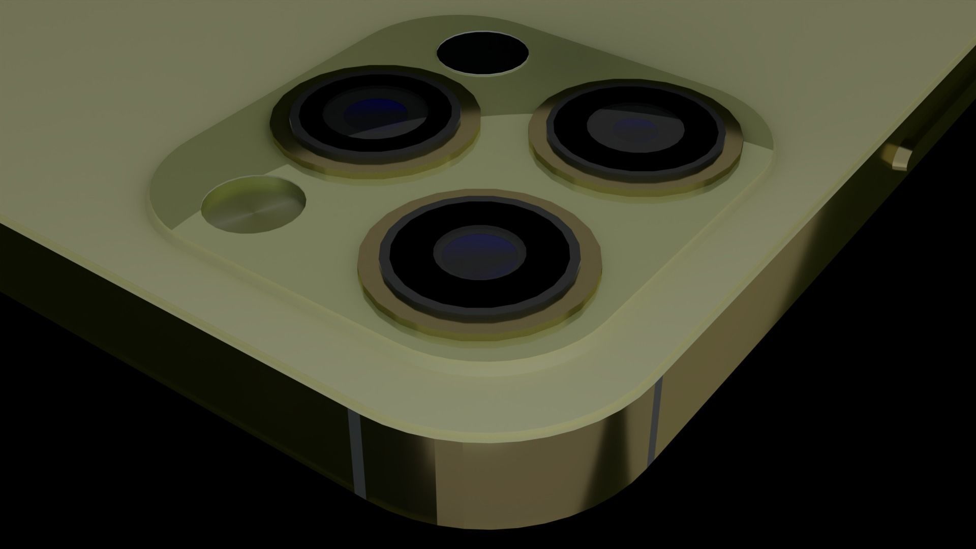 iPhone 12 Pro - Gold  Low-poly 3D model_4