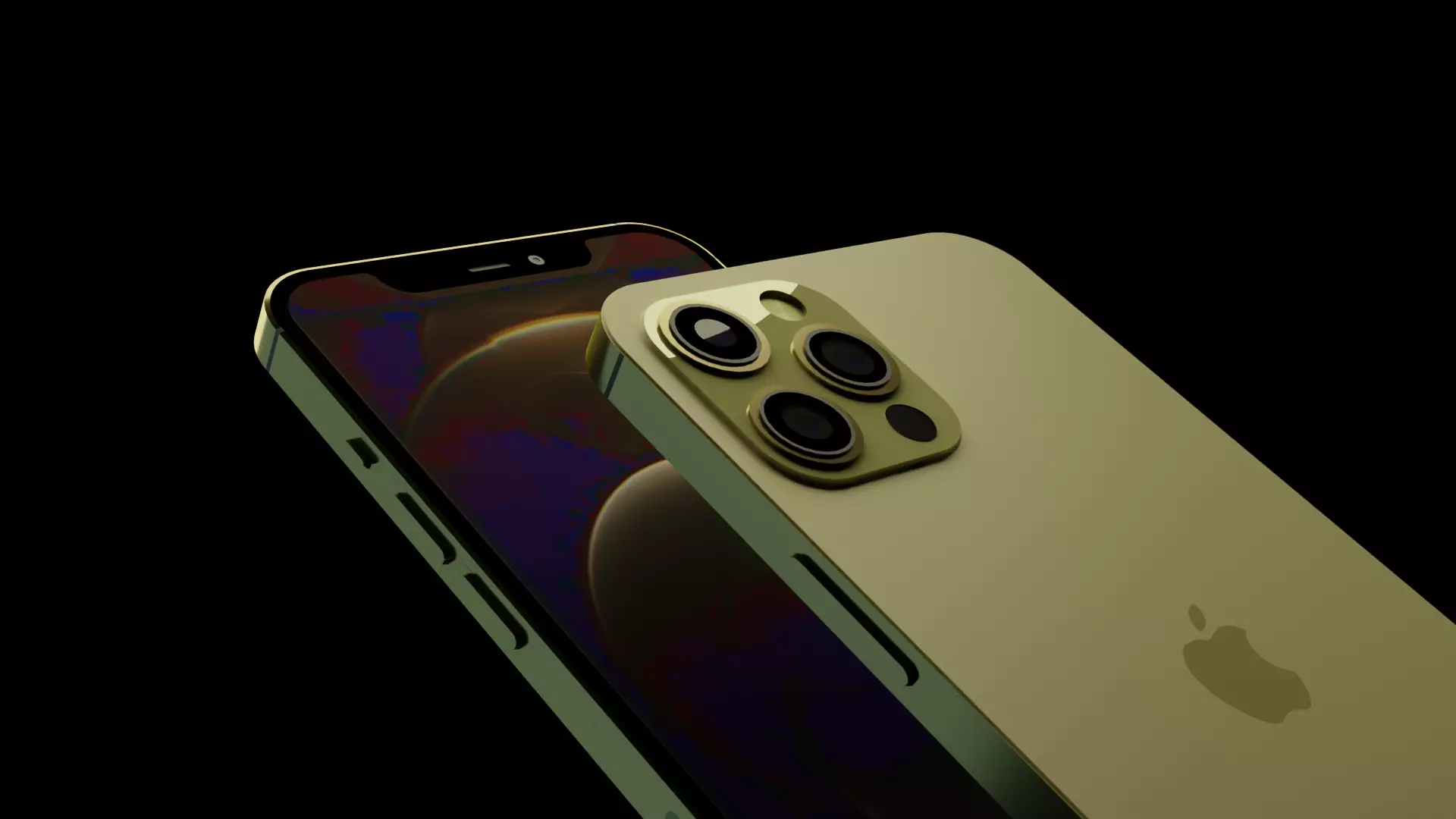 iPhone 12 Pro - Gold  Low-poly 3D model_0