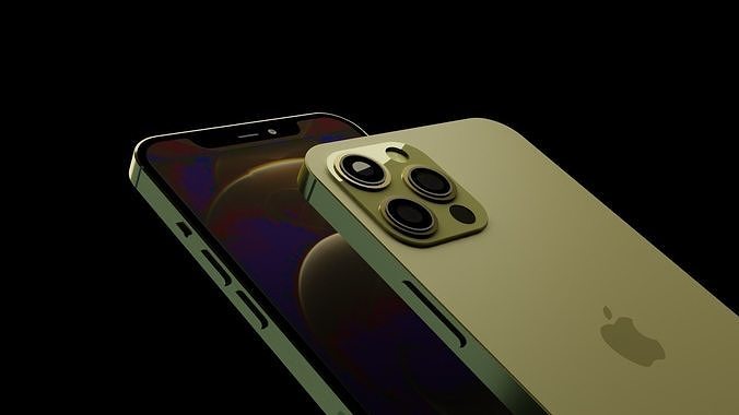iPhone 12 Pro - Gold  Low-poly 3D model