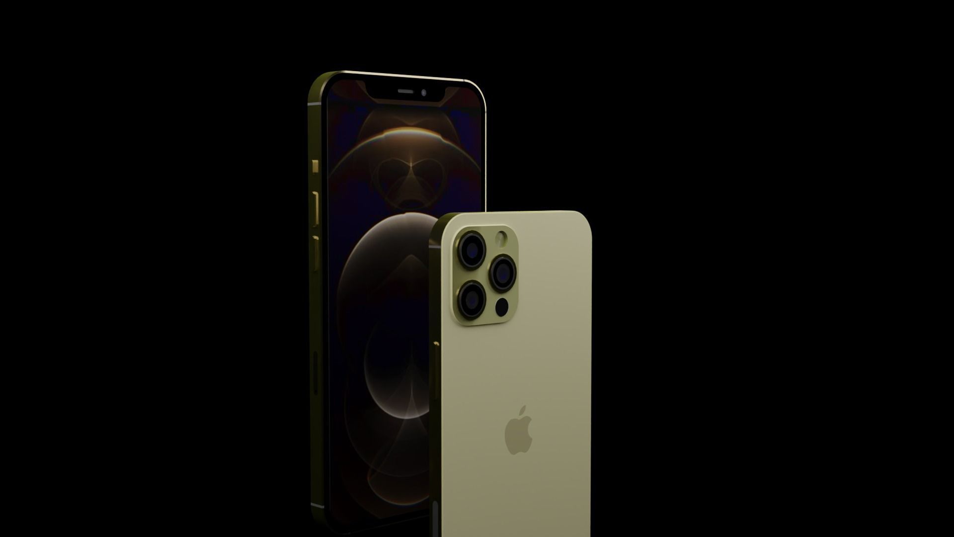 iPhone 12 Pro - Gold  Low-poly 3D model_1
