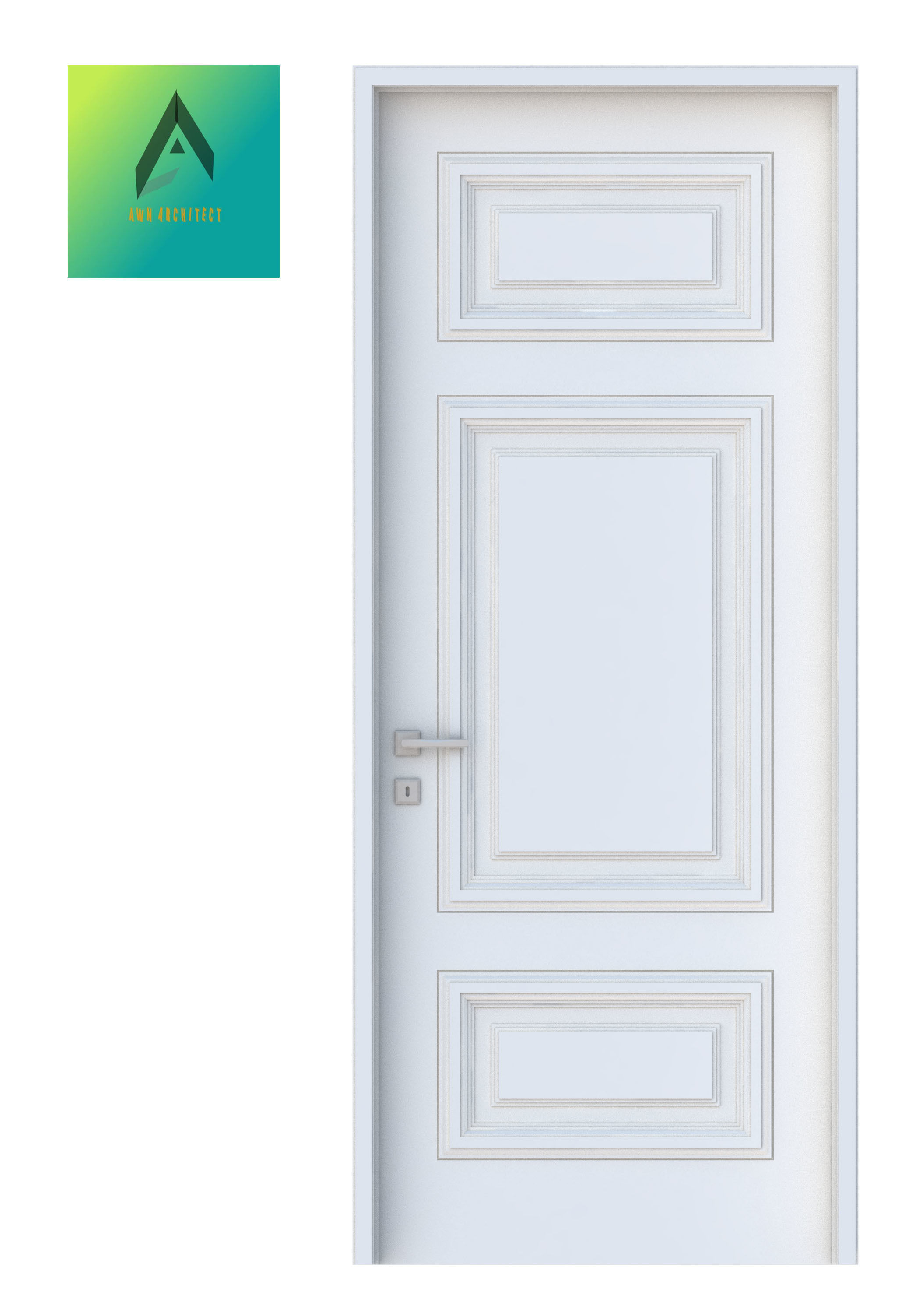 Room Door Type 23 3D print model_1