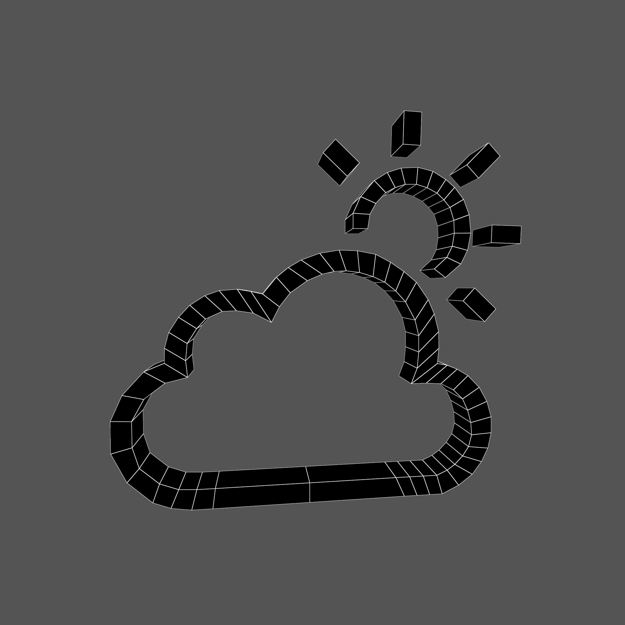 Weather Symbol v7 008 Low-poly 3D model_4