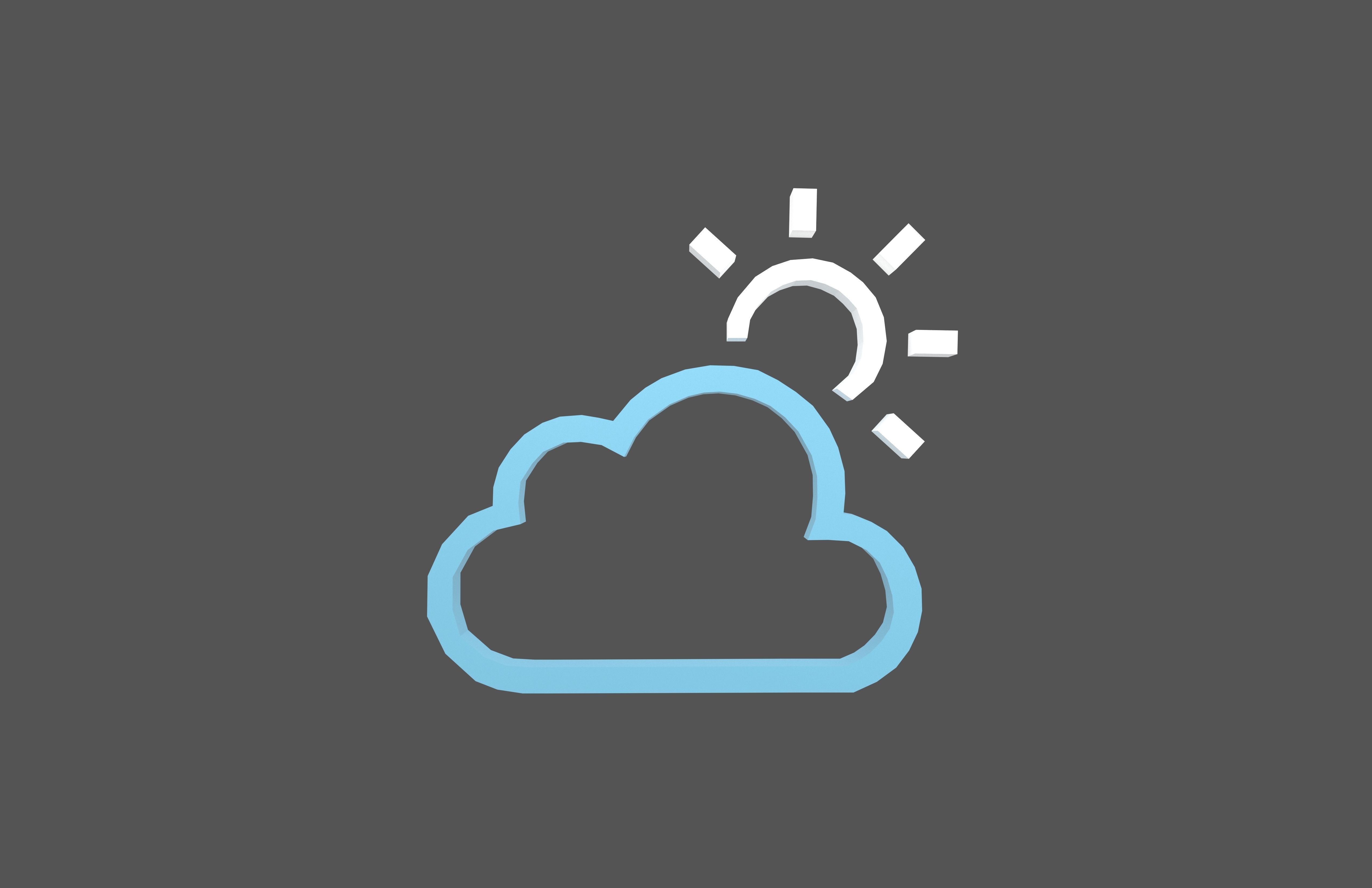 Weather Symbol v7 008 Low-poly 3D model_1