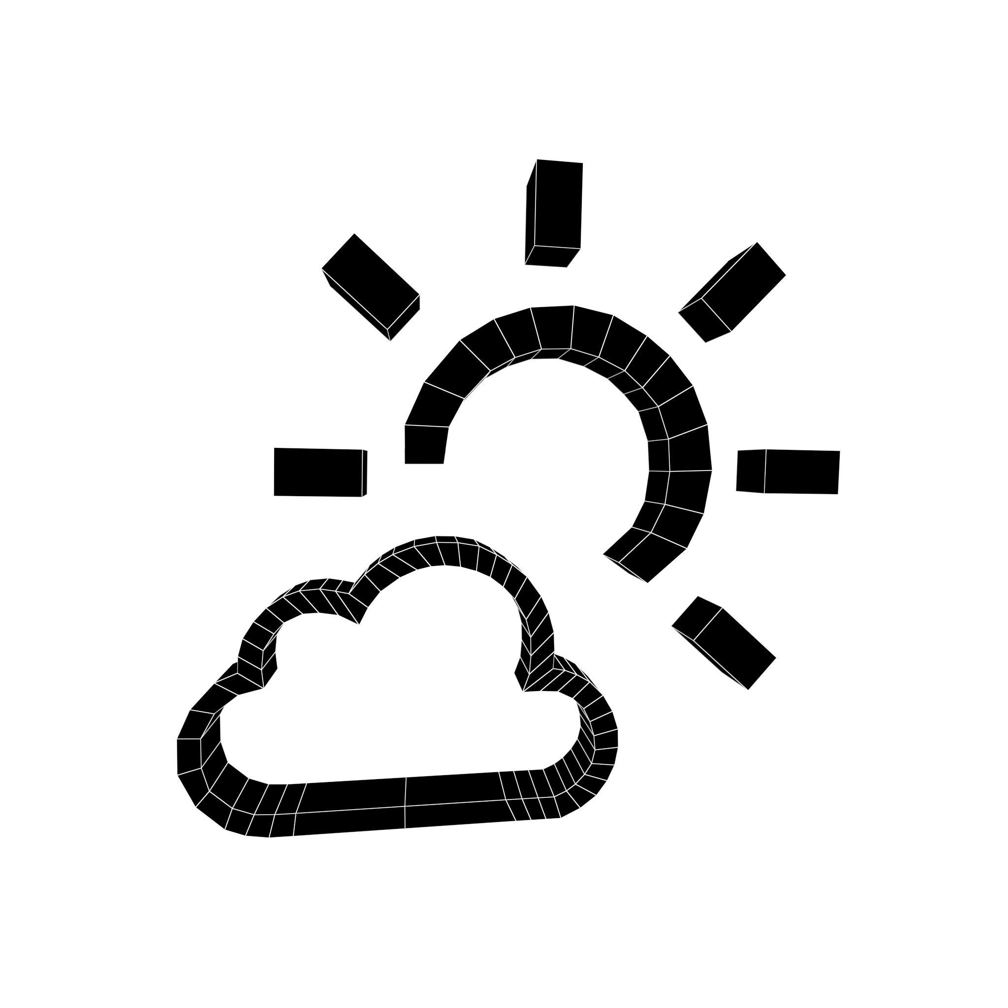 Weather Symbol v9 002 Low-poly 3D model_4