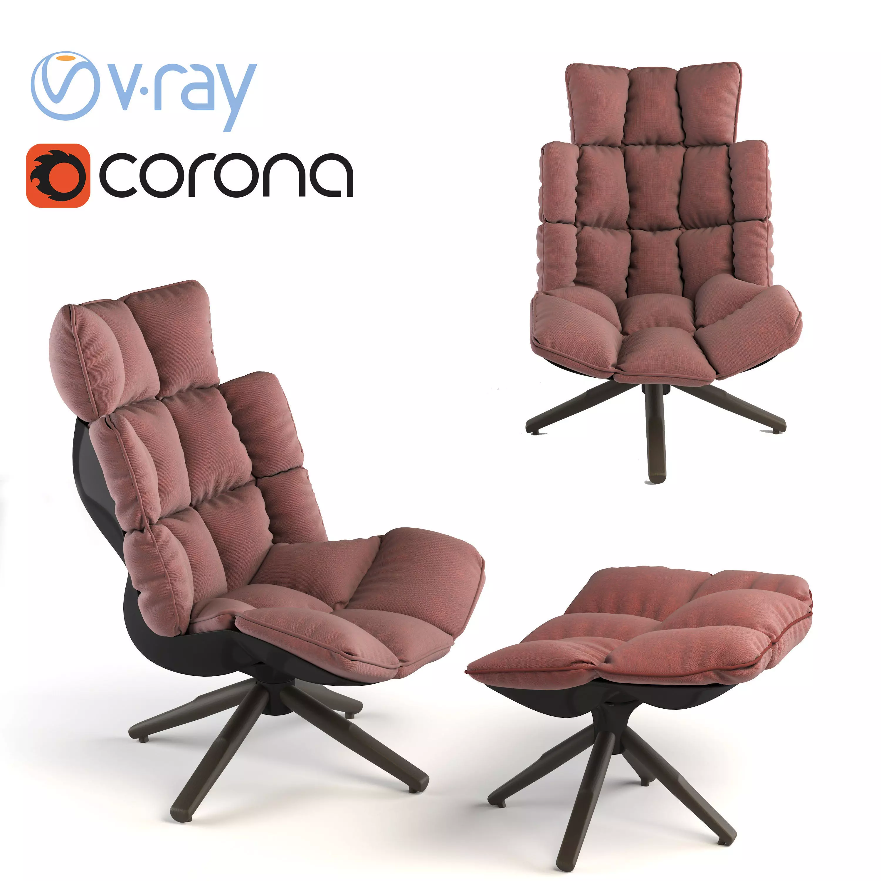 B and B Husk-Armchair 3D model_0