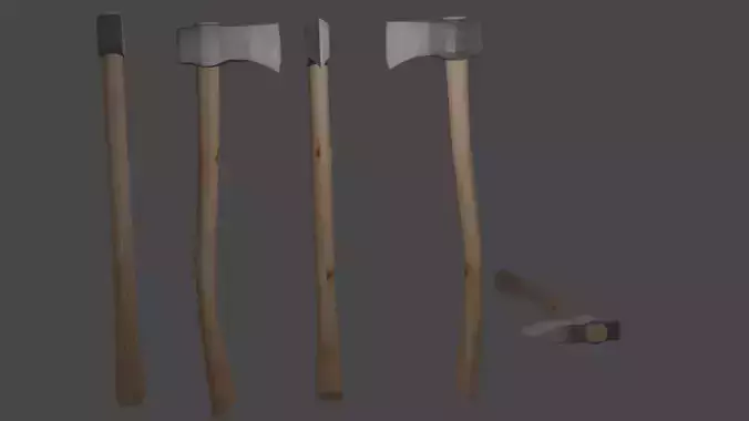 Axe for chopping wood Low-poly 3D model