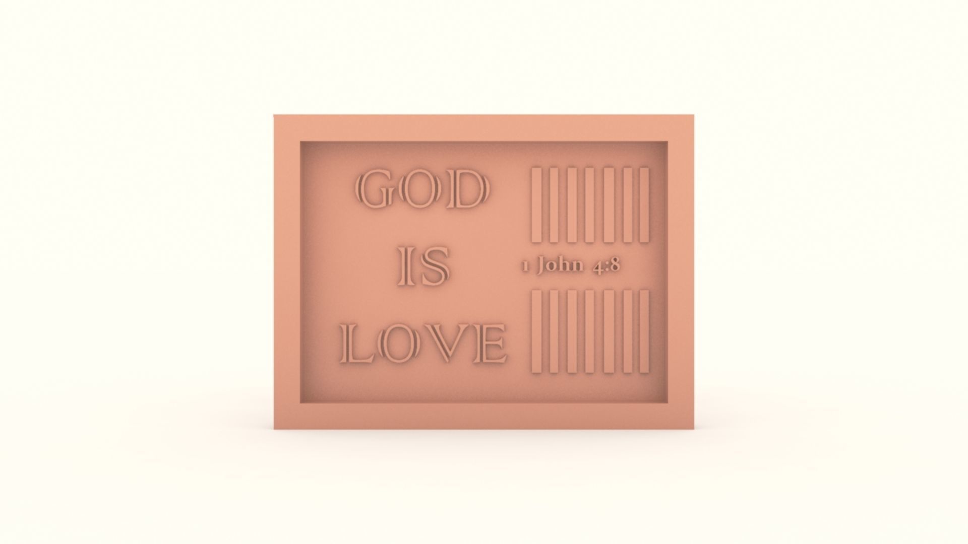 God Is Love Desk Photo frame with Pen holder 3D print model_6