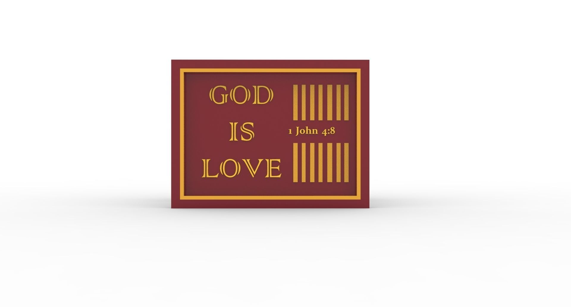 God Is Love Desk Photo frame with Pen holder 3D print model_1
