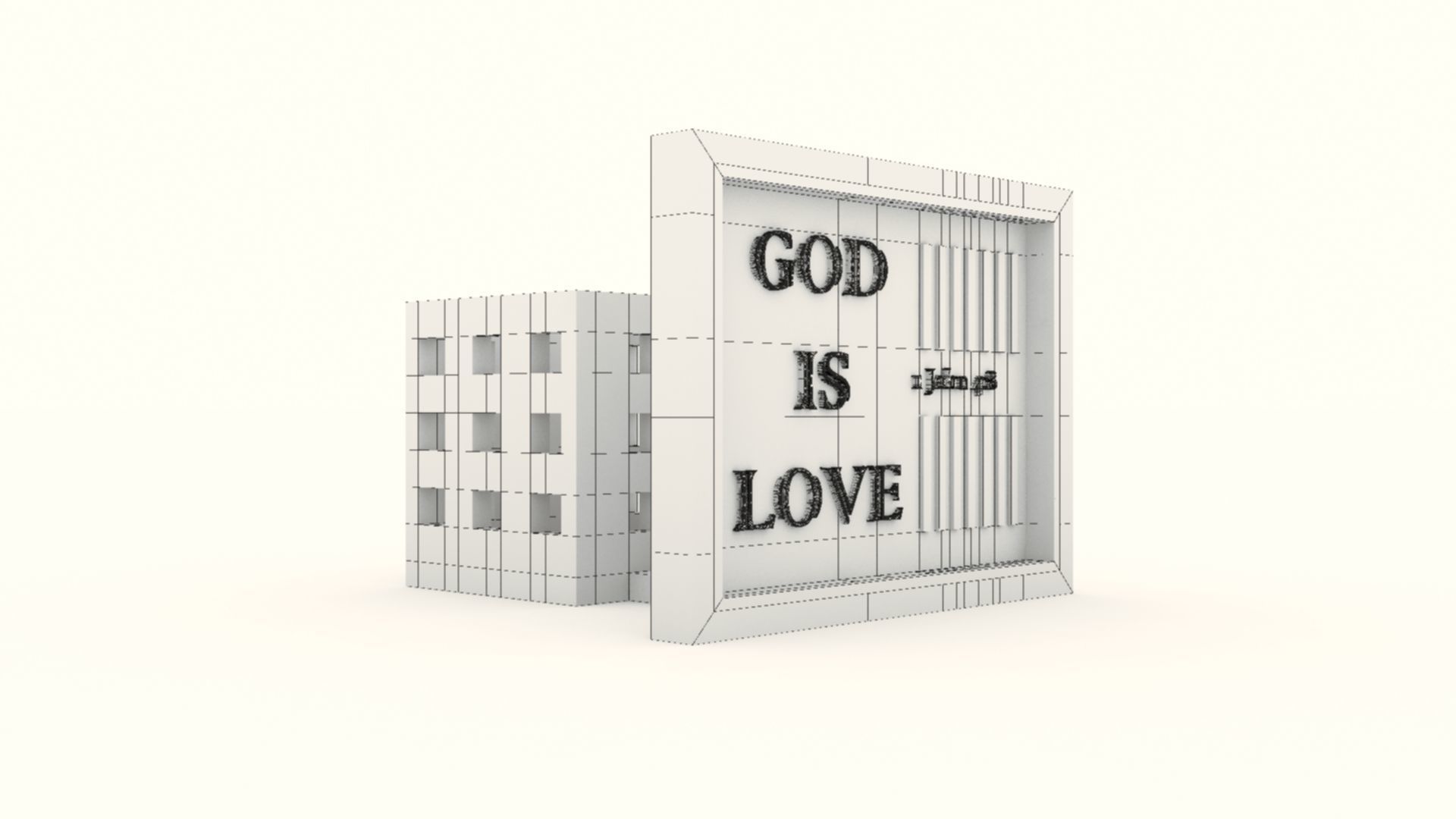 God Is Love Desk Photo frame with Pen holder 3D print model_14