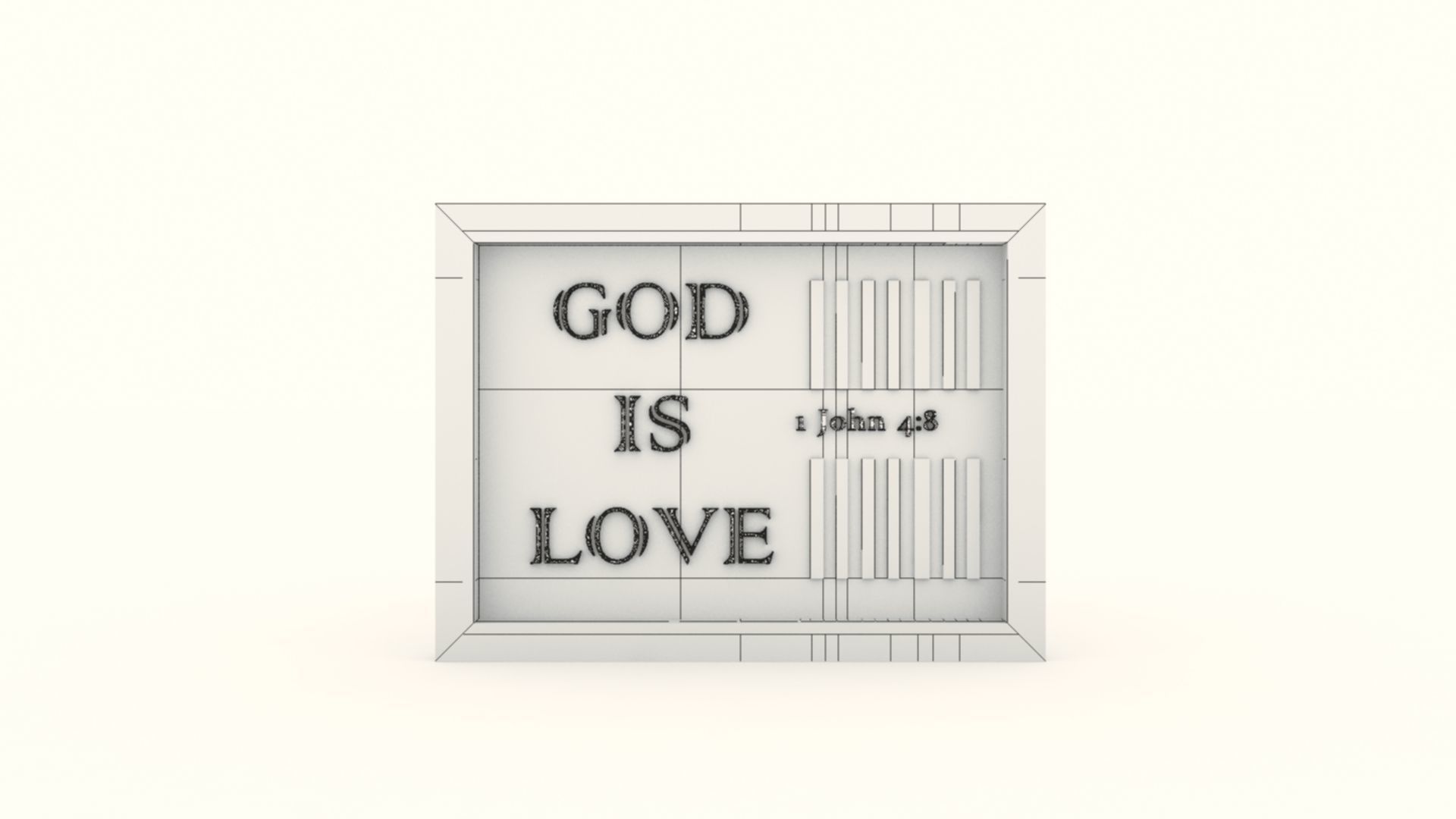 God Is Love Desk Photo frame with Pen holder 3D print model_11