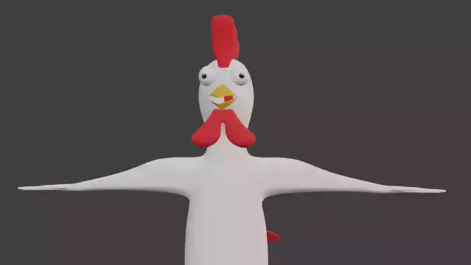 3d Roaster cartoon chicken