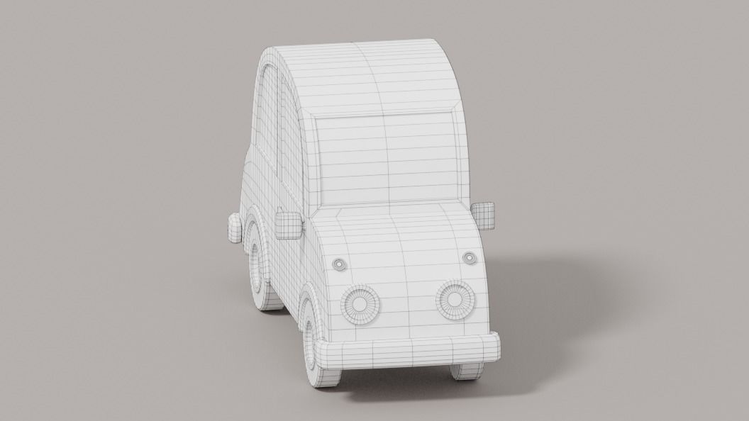Cartoon Low Poly Car 3D model_6