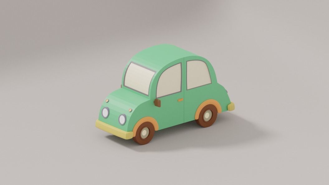 Cartoon Low Poly Car 3D model_1