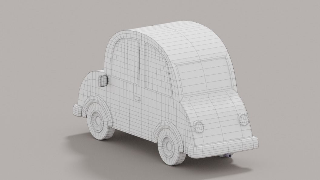Cartoon Low Poly Car 3D model_7