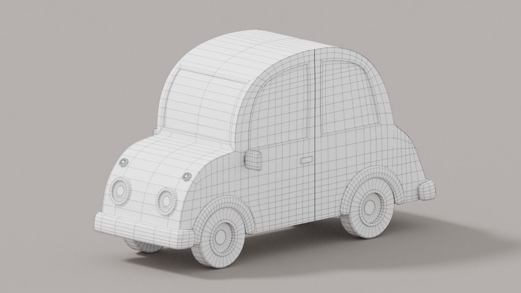 Cartoon Low Poly Car 3D model_5