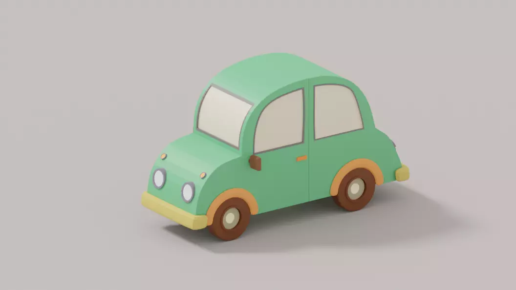Cartoon Low Poly Car 3D model_0