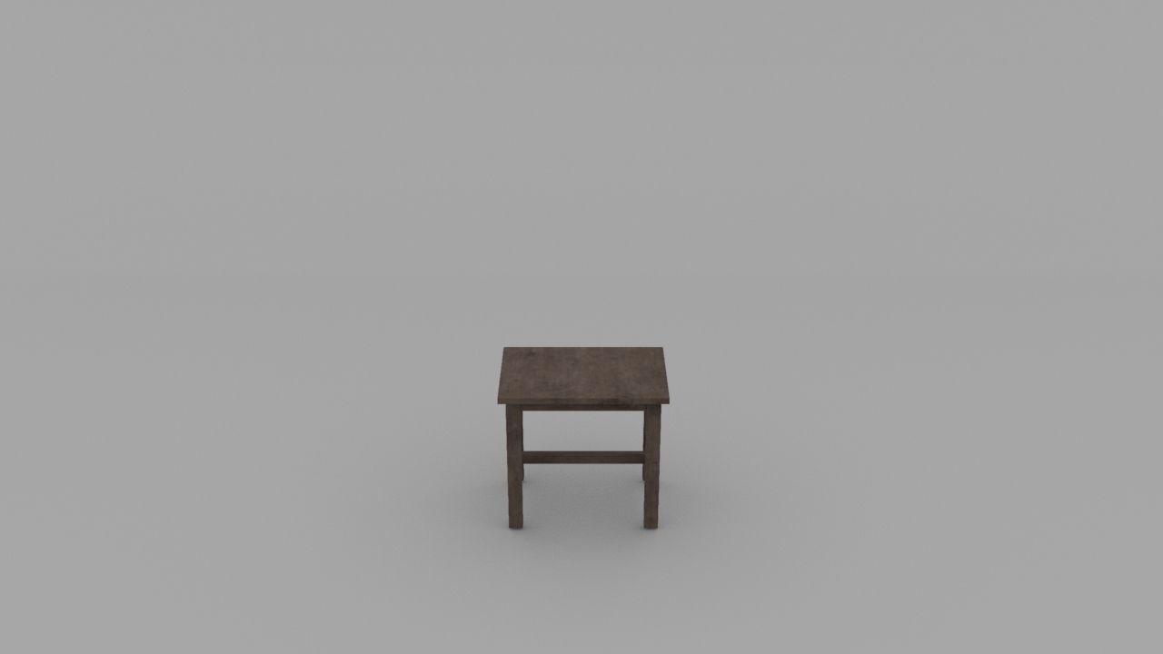 Medieval Dining Set Low-poly 3D model_6