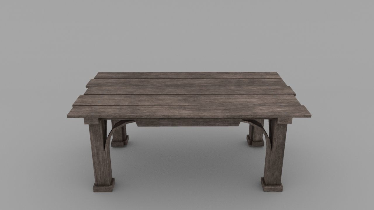 Medieval Dining Set Low-poly 3D model_8