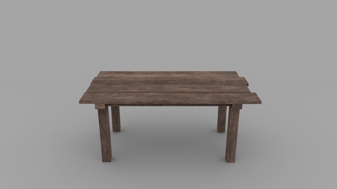 Medieval Dining Set Low-poly 3D model_9