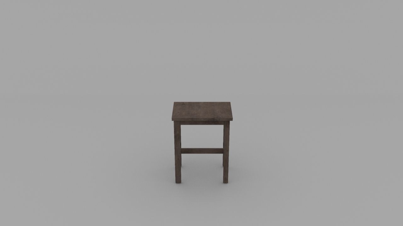 Medieval Dining Set Low-poly 3D model_7