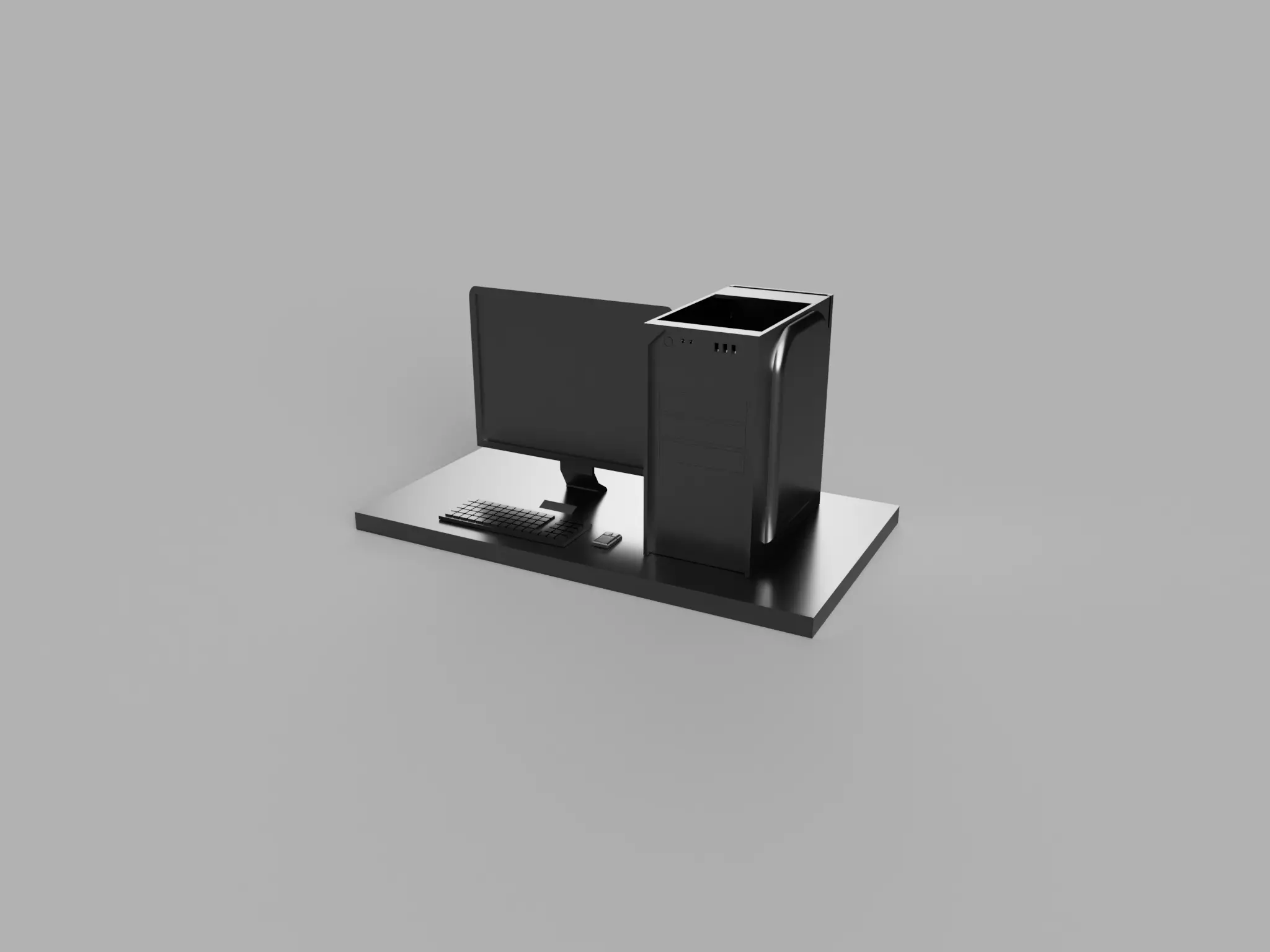 Computer Shape Pen Holder 3D print model_0