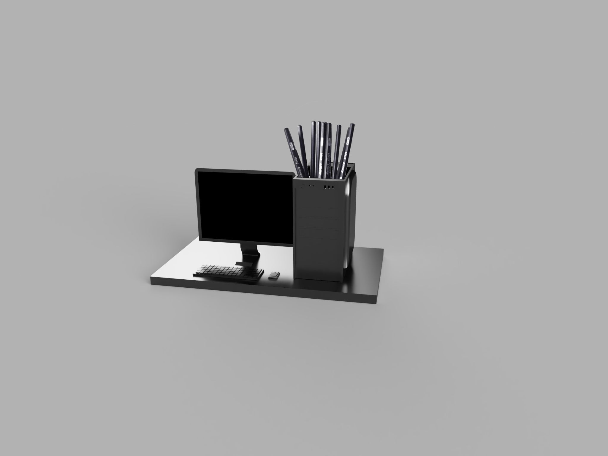 Computer Shape Pen Holder 3D print model_1