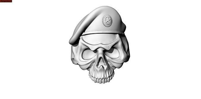 skull beret 3D print model