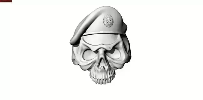 skull beret 3D print model