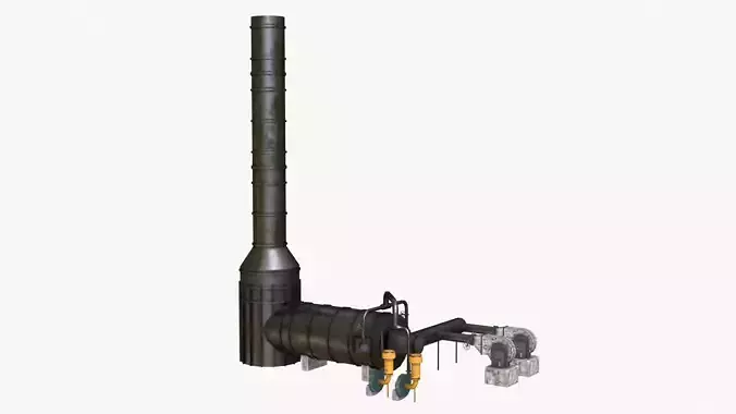 Industrial Thermo Oxidizer Low-poly 3D model